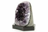 Deep Purple Amethyst Geode With Wood Base - Uruguay #371783-2